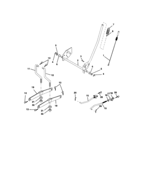 Lift Assembly Diagram and Parts List for 917273754  Craftsman Lawn Tractor