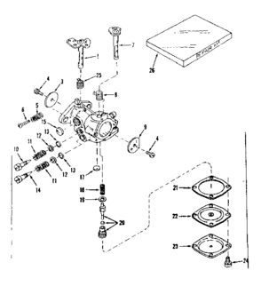 Carburetor No. 29780 Diagram and Parts List for 14367250  Craftsman Engine