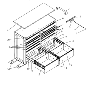 Tool Chest Diagram and Parts List for 706597315  Craftsman Tool Stand & Cart