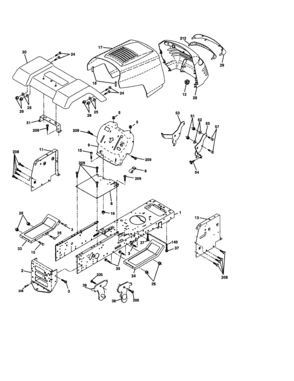 Chassis And Enclosures Diagram and Parts List for 917272353  Craftsman Lawn Tractor