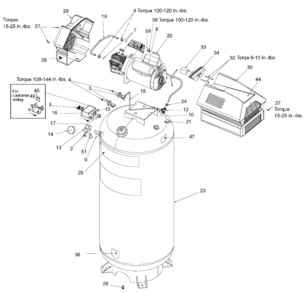 Default Diagram and Parts List for 919-16560 Type 1 Craftsman Compressor