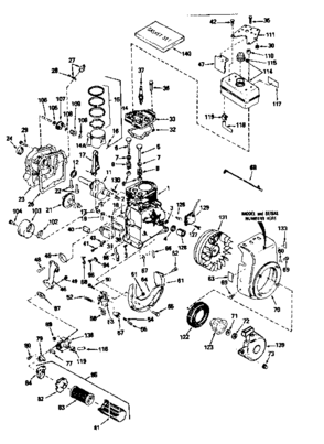 Engine Diagram and Parts List for 143754042  Craftsman Engine