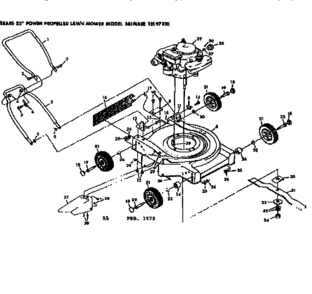 Mower Deck Diagram and Parts List for 131973111  Craftsman Lawn Mower