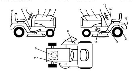Decals Diagram and Parts List for 917258540  Craftsman Lawn Tractor