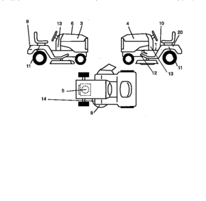 Decals Diagram and Parts List for 917270632  Craftsman Lawn Tractor