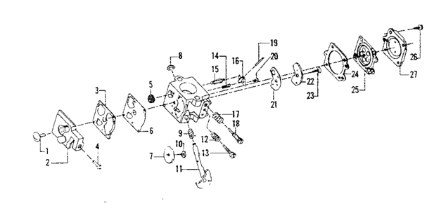 Carburetor Number 35183 Diagram and Parts List for 358796131  Craftsman Trimmer