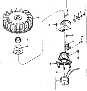 Magneto (wico Fw-2617) Diagram and Parts List for 14350300  Craftsman Engine