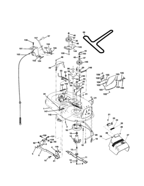 Mower Diagram and Parts List for 917277031  Craftsman Lawn Tractor