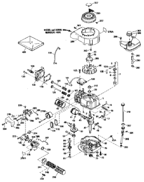 Replacement Parts Diagram and Parts List for 143424212  Craftsman Engine
