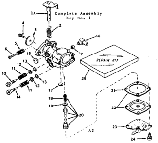 Replacement Parts Diagram and Parts List for 143197072  Craftsman Engine