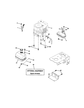 Engine Diagram and Parts List for 917272481  Craftsman Lawn Tractor