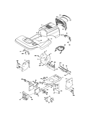 Chassis And Enclosures Diagram and Parts List for 917273512  Craftsman Lawn Tractor