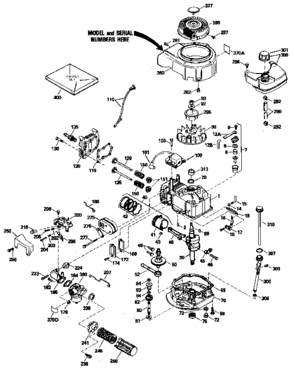 Replacement Parts Diagram and Parts List for 143424462  Craftsman Engine