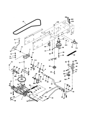Drive Diagram and Parts List for 917278011  Craftsman Lawn Tractor