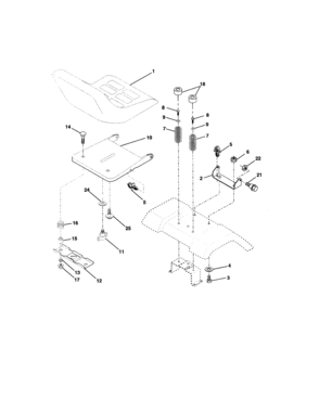 Seat Assembly Diagram and Parts List for 917273281  Craftsman Lawn Tractor