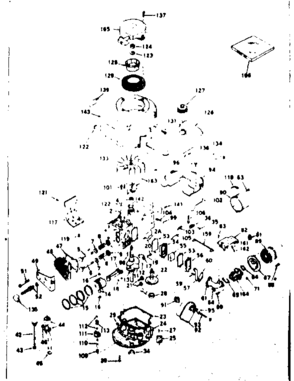 Basic Engine Diagram and Parts List for 143236082  Craftsman Engine