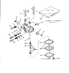 Carburetor No. 630986 Diagram and Parts List for 143194082  Craftsman Engine