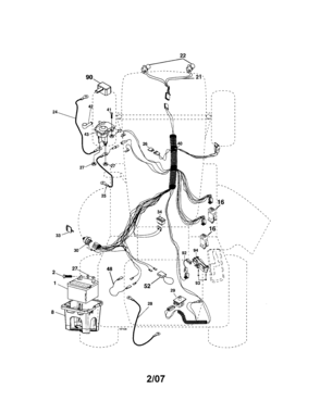 Electrical Diagram and Parts List for 917287031  Craftsman Lawn Tractor