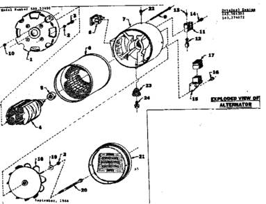 Rotor And Stator Assembly Diagram and Parts List for 58053490  Craftsman Engine