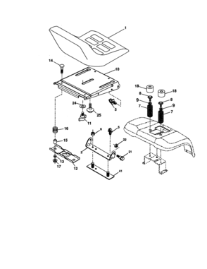 Seat Diagram and Parts List for 917275685  Craftsman Lawn Tractor
