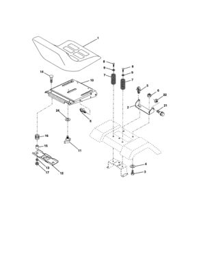 Seat Assembly Diagram and Parts List for 917273396  Craftsman Lawn Tractor