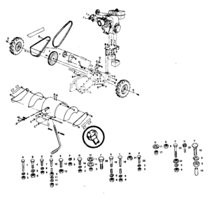 Main Frame Diagram and Parts List for 917299760  Craftsman Tiller