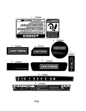 Part Location Diagram of 777I25547 MTD Label-Drv/Auger Lock Engag Hndl Sno