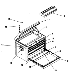 Tool Chest Diagram and Parts List for 706592461  Craftsman Tool Stand & Cart