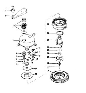 No-pull Starter No. 29986 Diagram and Parts List for 143521021  Craftsman Engine