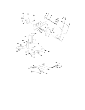 Lift Assembly Diagram and Parts List for 917276090  Craftsman Lawn Tractor