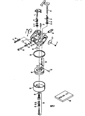 Replacement Parts Diagram and Parts List for 143971011  Craftsman Engine
