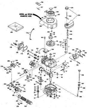 Replacement Parts Diagram and Parts List for 143404242  Craftsman Engine