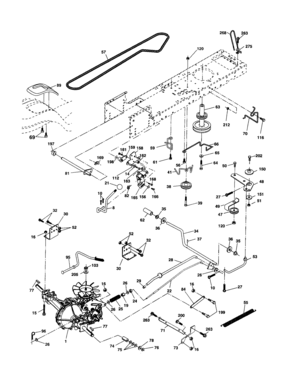 Ground Drive Diagram and Parts List for 917256721  Craftsman Lawn Tractor