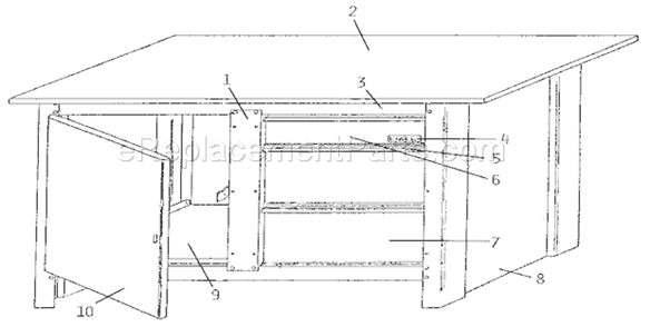 Unit Parts Diagram and Parts List for 65540  Craftsman Workbench