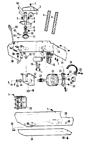 Chassis Assembly Diagram and Parts List for 139664056  Craftsman Garage Door Opener