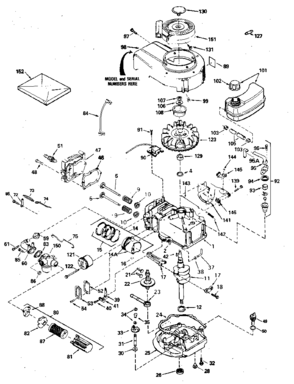 Replacement Parts Diagram and Parts List for 143394022  Craftsman Engine