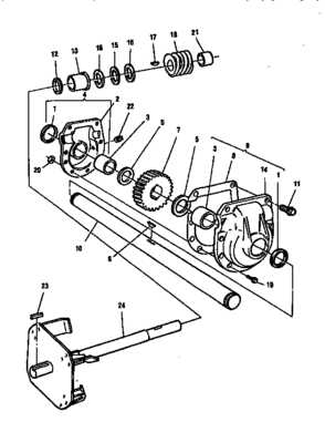 Gear Box Assembly Diagram and Parts List for 88418  Craftsman Snow Blower