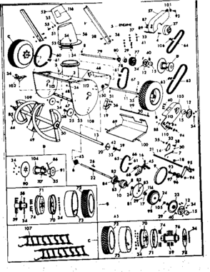 Unit Parts Diagram and Parts List for 53682553  Craftsman Snow Blower