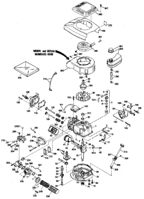 Replacement Parts Diagram and Parts List for 143414352  Craftsman Engine