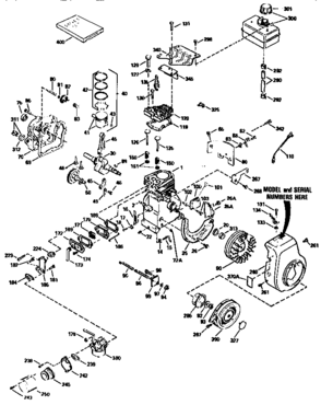 Replacement Parts Diagram and Parts List for 143945003  Craftsman Engine