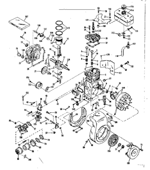Basic Engine Diagram and Parts List for 143534012  Craftsman Engine