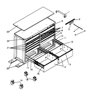 Tool Cart Diagram and Parts List for 706593821  Craftsman Tool Stand & Cart