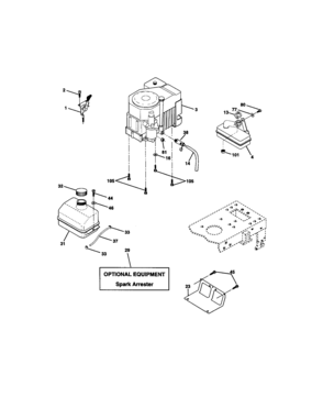 Engine Diagram and Parts List for 917272410  Craftsman Lawn Tractor
