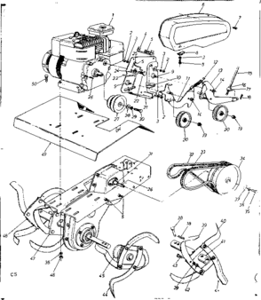 Engine Diagram and Parts List for 247297750  Craftsman Tiller