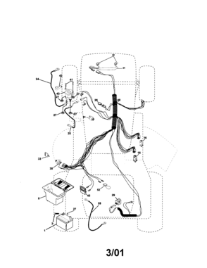 Electrical Diagram and Parts List for 917272440  Craftsman Lawn Tractor