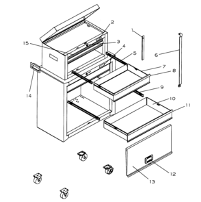 Tool Chest Diagram and Parts List for 706597821  Craftsman Tool Stand & Cart