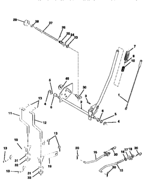 Mower Lift Diagram and Parts List for 917258540  Craftsman Lawn Tractor