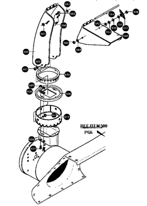 Discharge Chute Diagram and Parts List for 536886610  Craftsman Snow Blower