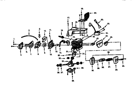 Cylinder Assembly Diagram and Parts List for 358351190  Craftsman Chainsaw