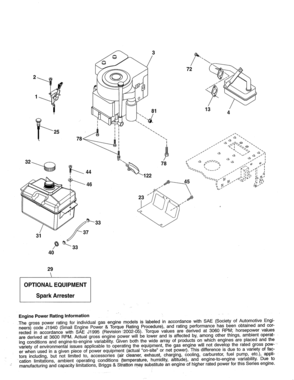 Engine Diagram and Parts List for 917986191  Craftsman Lawn Tractor